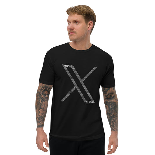 "FREE SPEECH X logo" Short Sleeve T-shirt