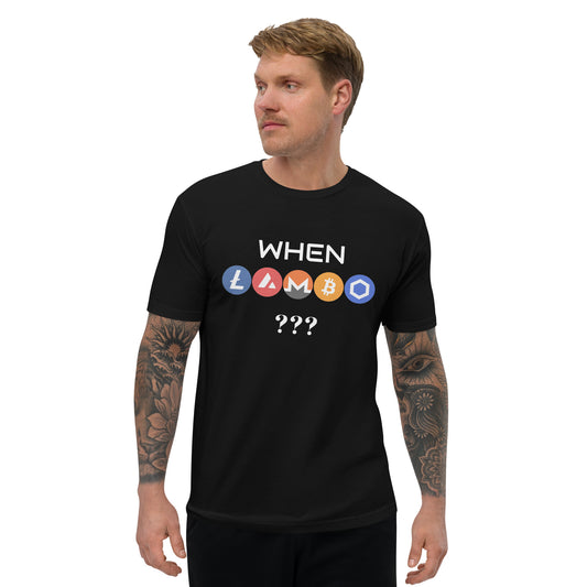 WHEN LAMBO? Short Sleeve T-shirt for all crypto lovers