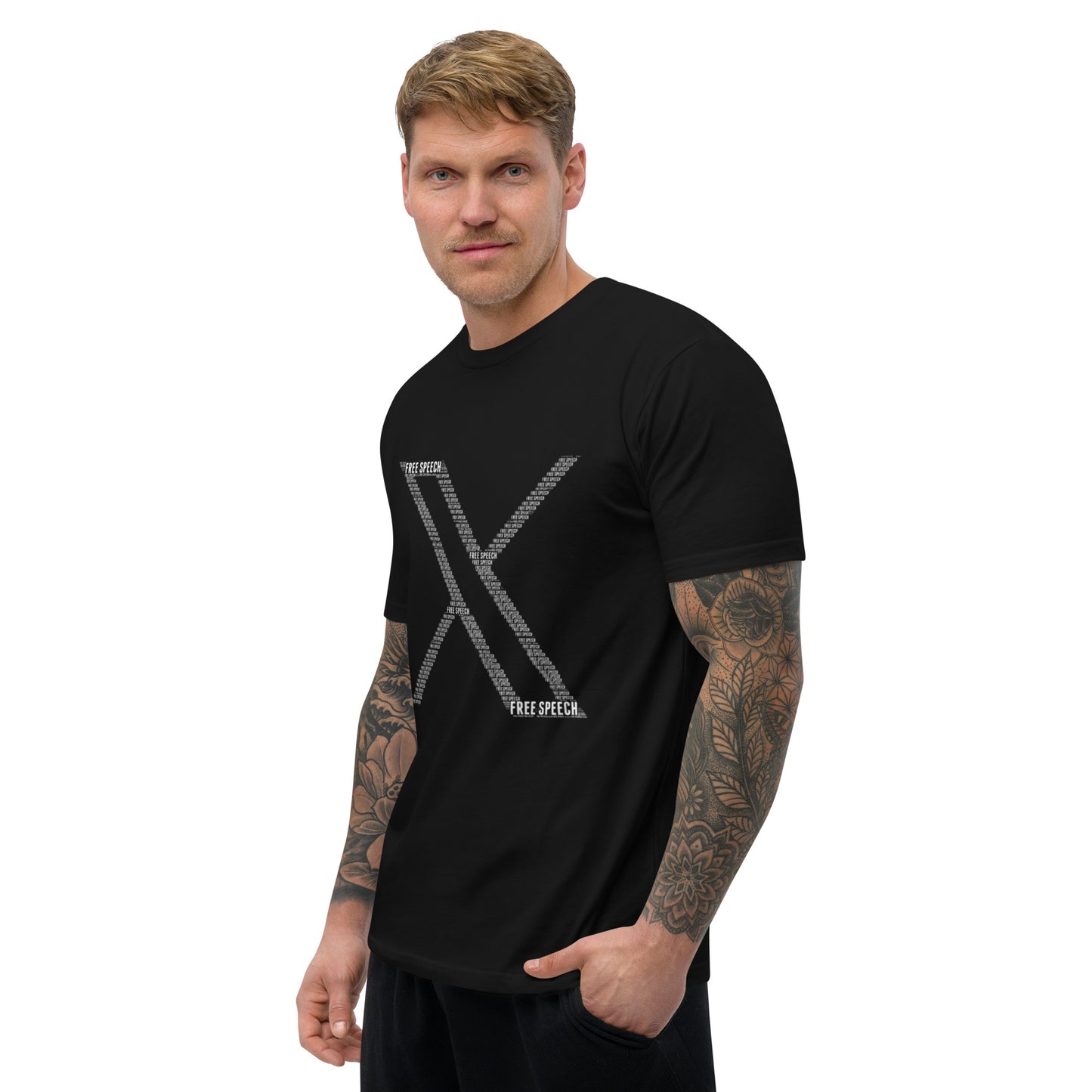 "FREE SPEECH X logo" Short Sleeve T-shirt