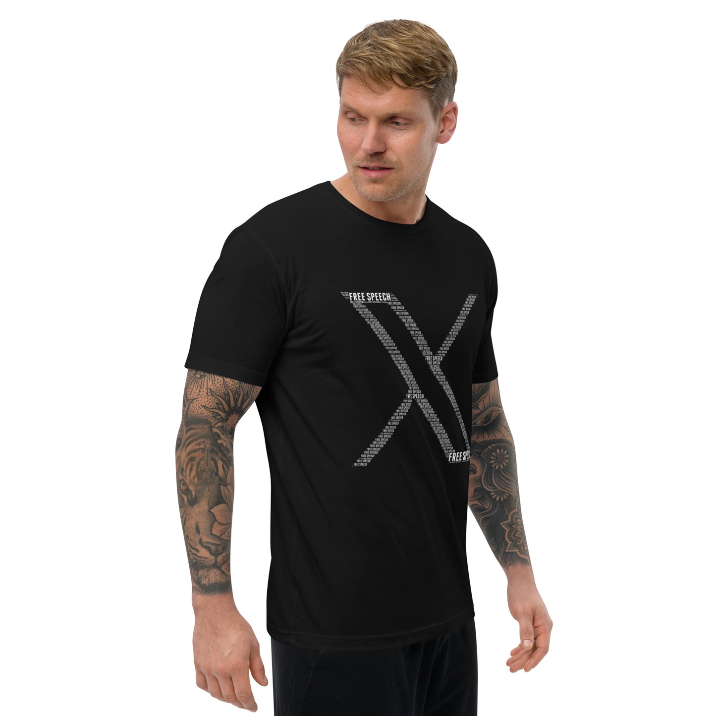 "FREE SPEECH X logo" Short Sleeve T-shirt