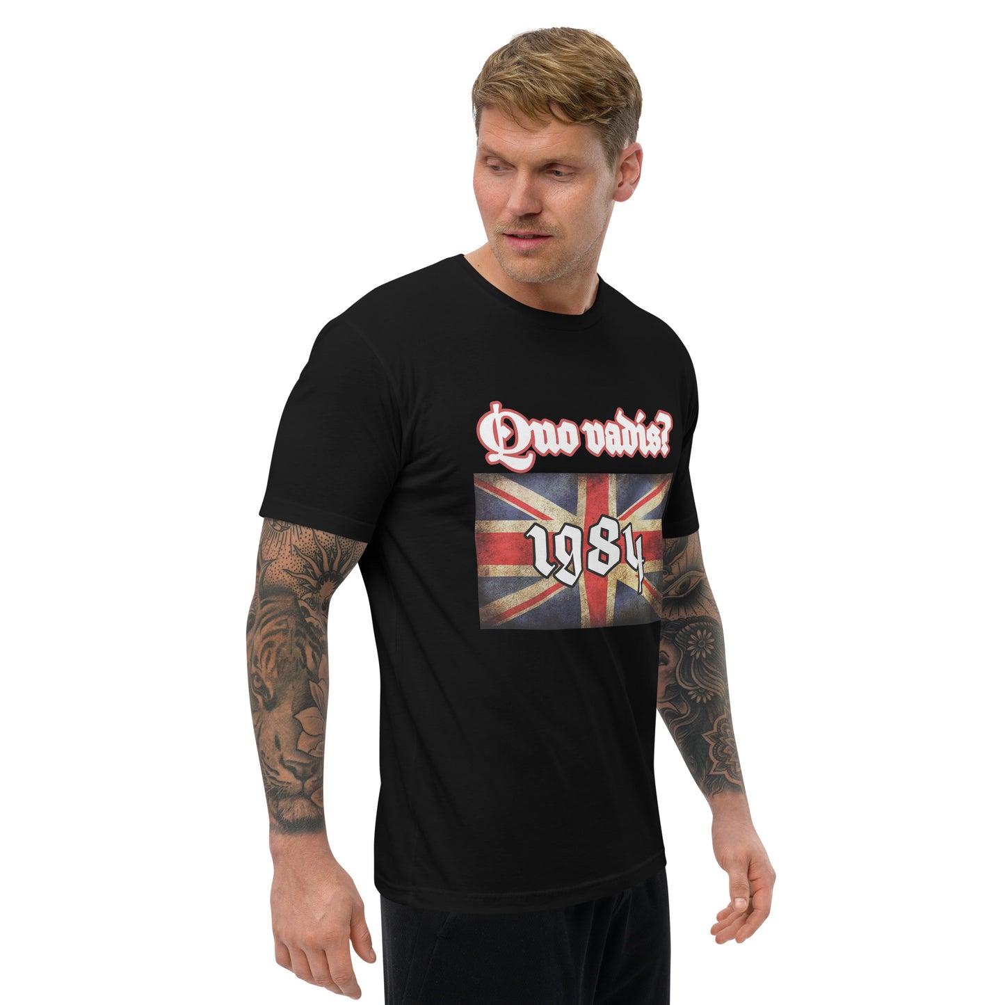 "Quo Vadis, Britain? The Orwellian Warning Tee" Short Sleeve T-shirt