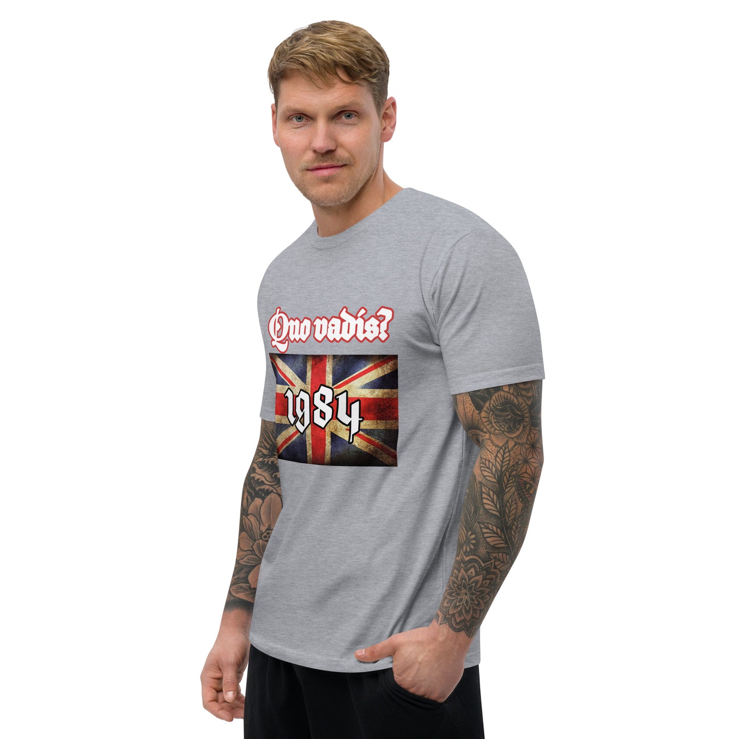 "Quo Vadis, Britain? The Orwellian Warning Tee" Short Sleeve T-shirt