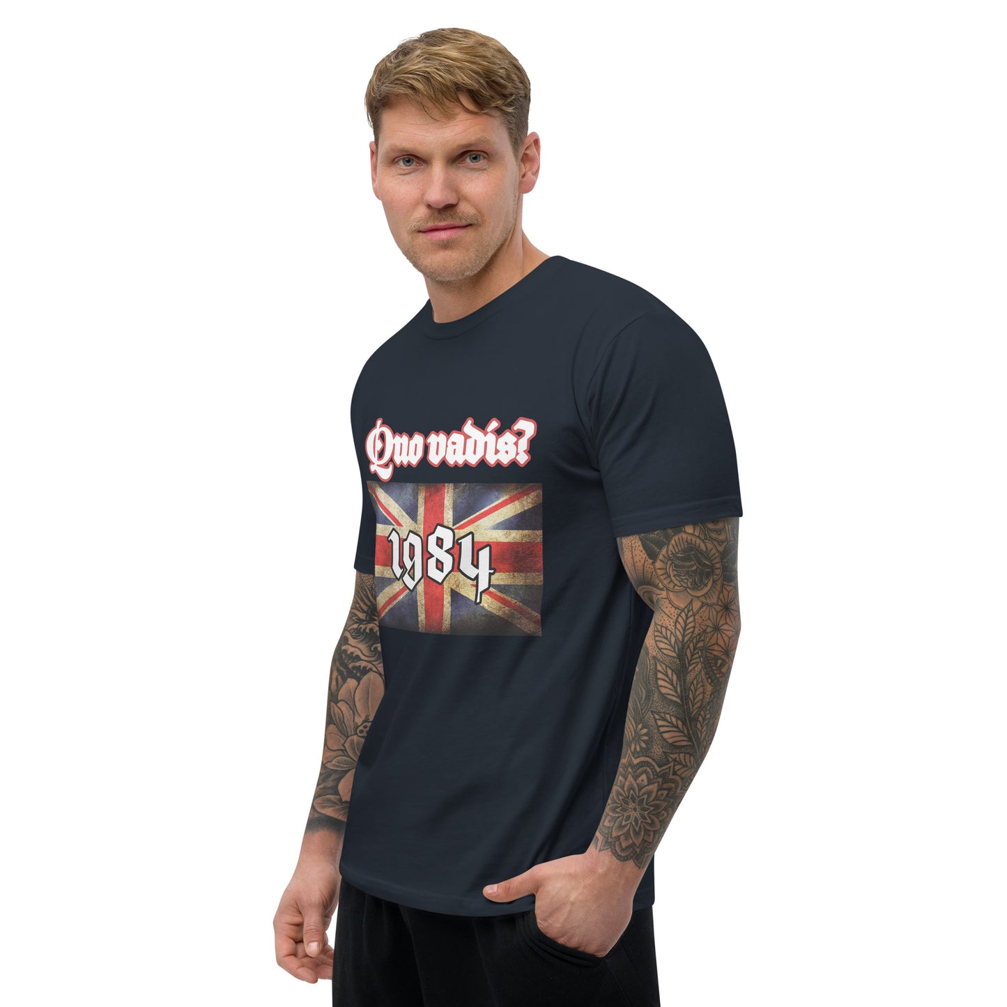 "Quo Vadis, Britain? The Orwellian Warning Tee" Short Sleeve T-shirt