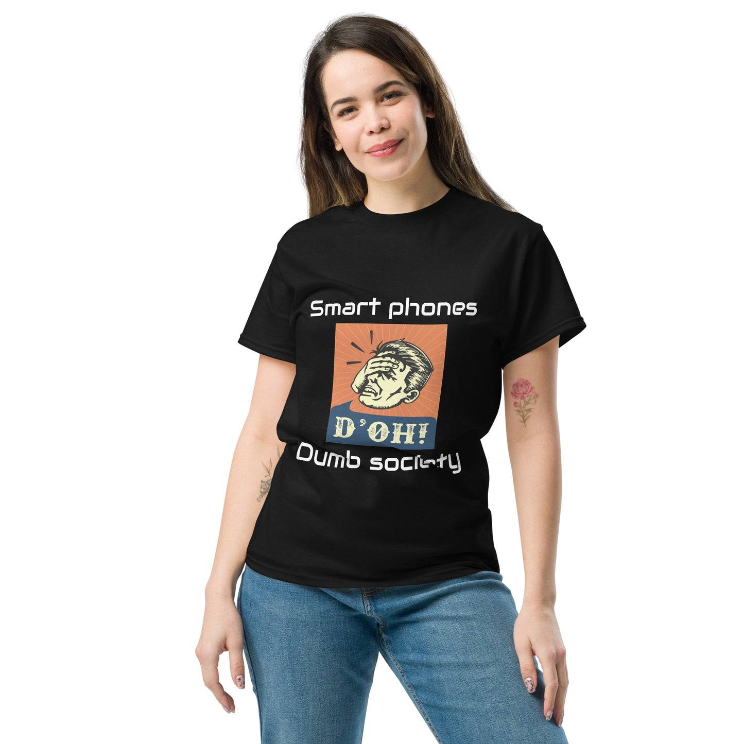 "Smart Phones - Dumb Society" Unisex classic tee