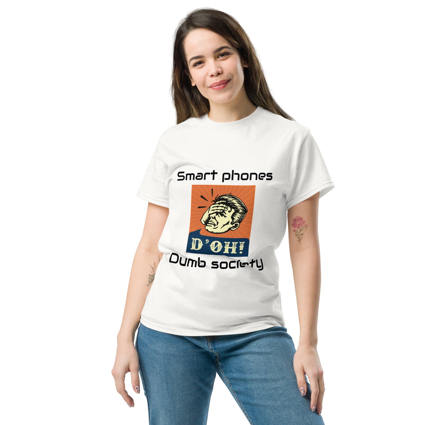 "Smart Phones - Dumb Society" Unisex classic tee