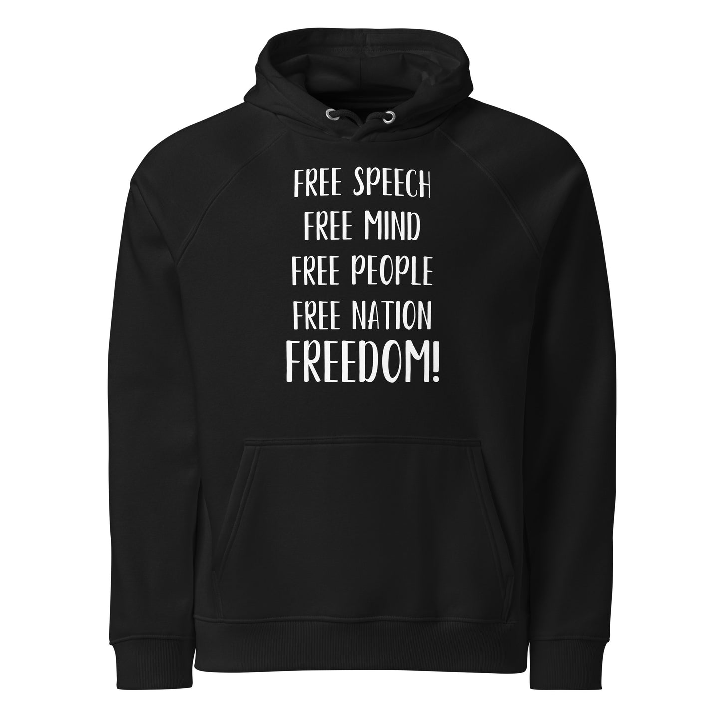 "FREEDOM" Unisex eco raglan hoodie