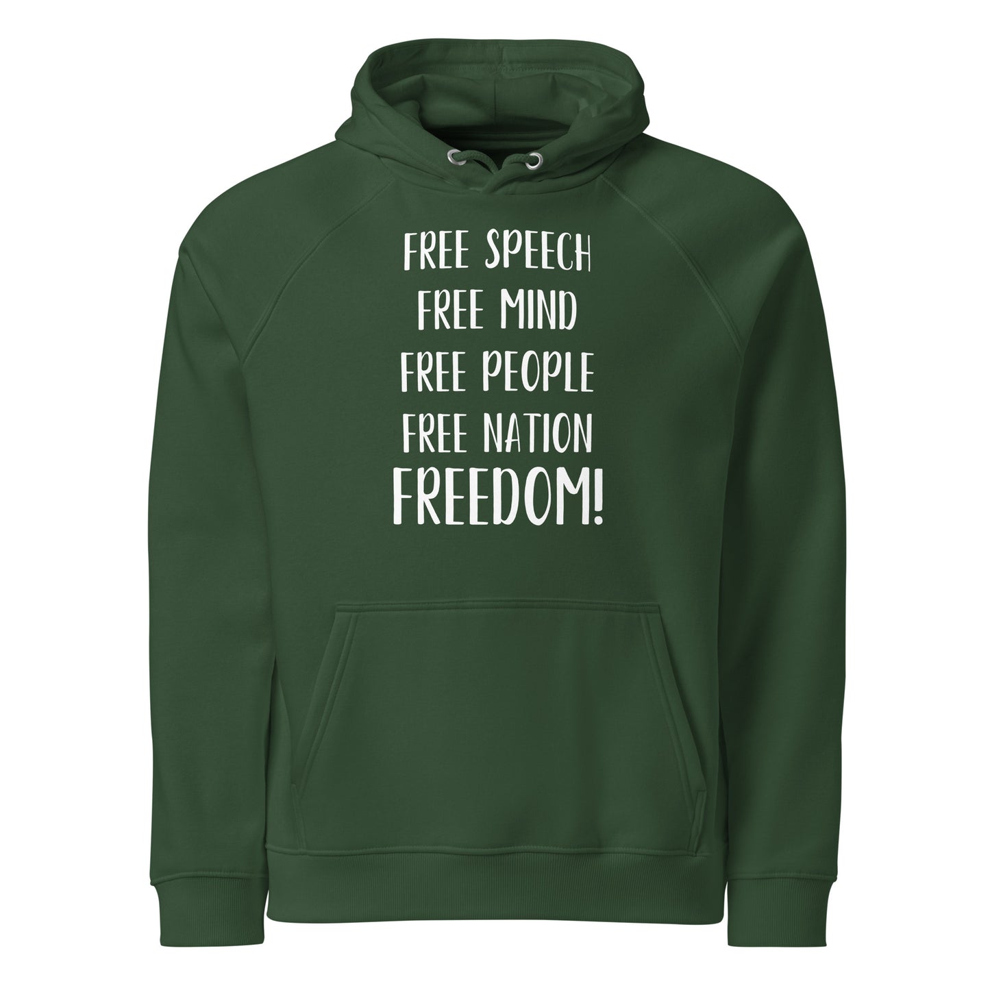 "FREEDOM" Unisex eco raglan hoodie