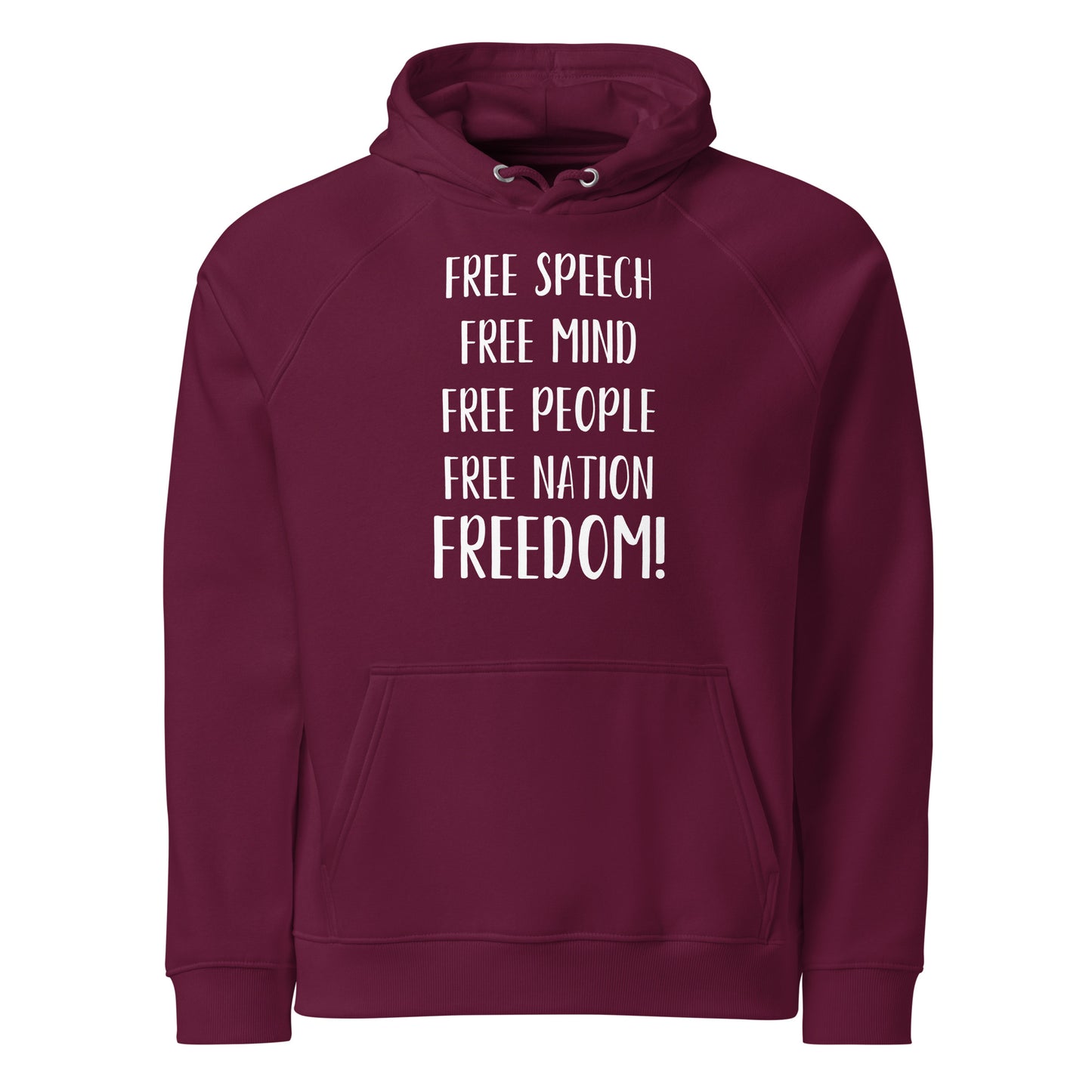 "FREEDOM" Unisex eco raglan hoodie