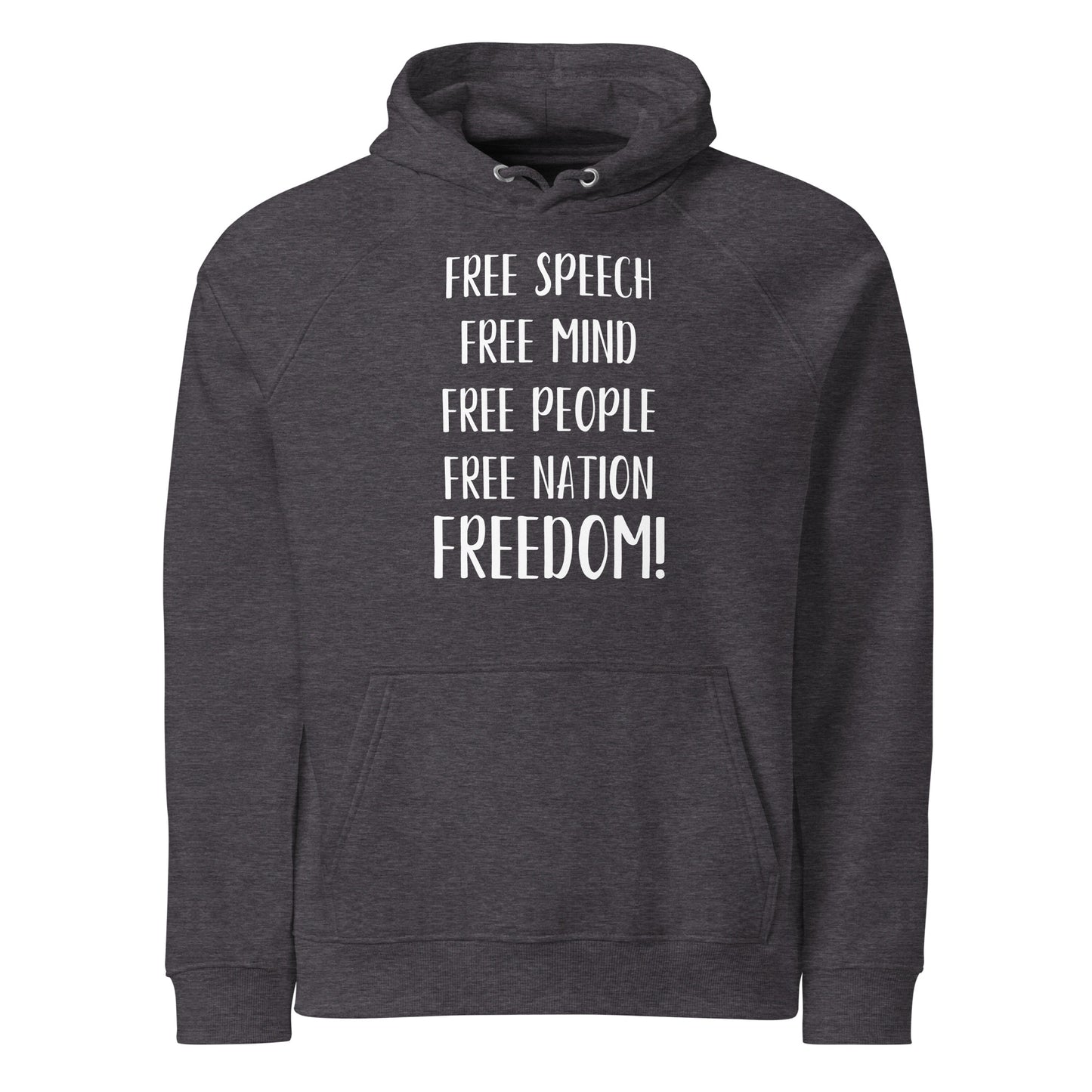 "FREEDOM" Unisex eco raglan hoodie