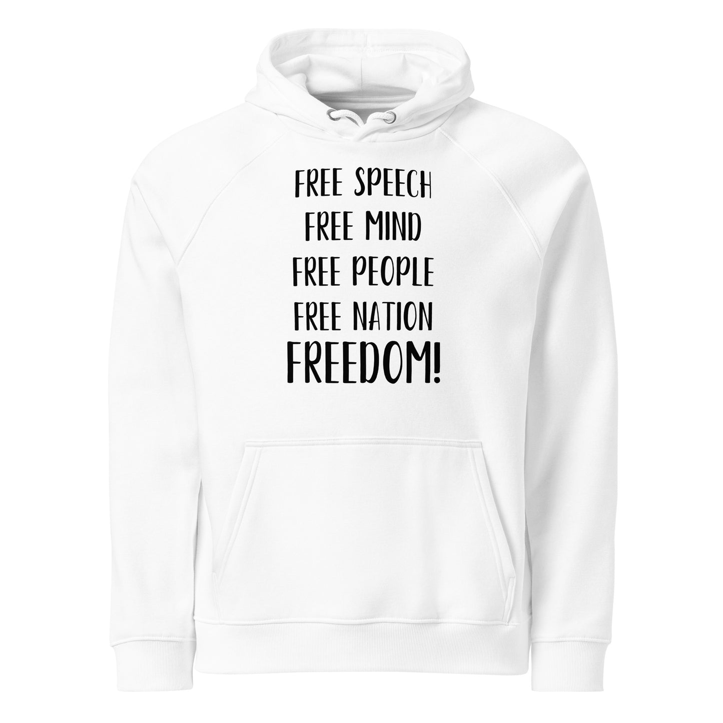 "FREEDOM" Unisex eco raglan hoodie