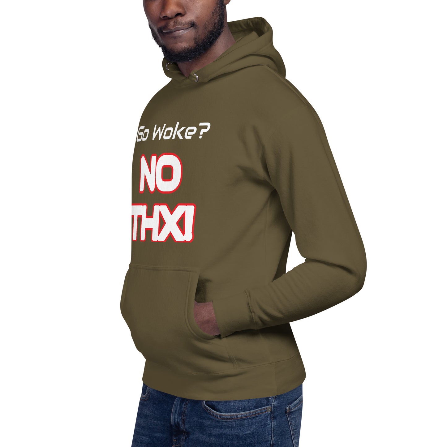 "Go Woke? No THX!" Unisex Hoodie